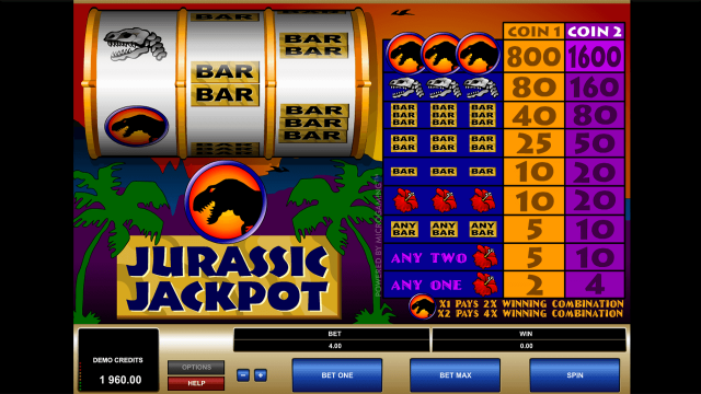 Игровой интерфейс Jurassic Jackpot 8