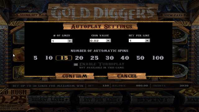 Характеристики слота Gold Diggers 1